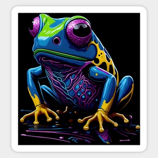 Splash Art of a Cute Colorful Frog Sticker